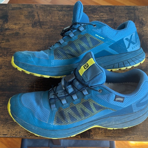 Salomon XA Elevate Men\'s Teal and Yellow Trail Shoes